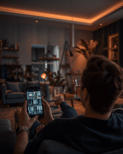 Live camera grid on a smartphone